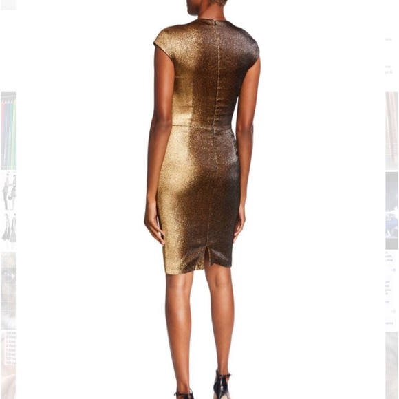 Like New Theia Ruched Metallic Dress - Picture 2 of 5
